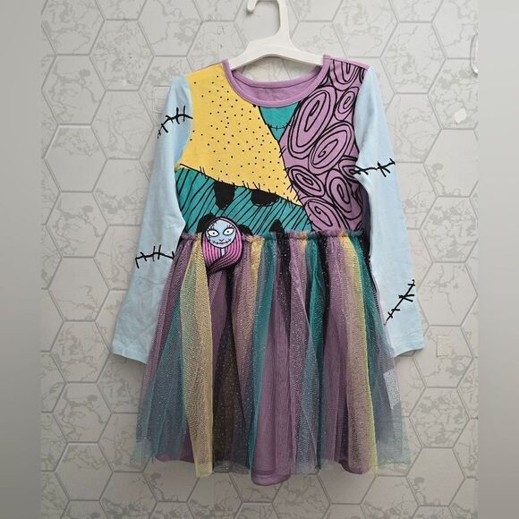 Nwt Girl's Disney Nightmare Before Christmas Sally Cosplay Dress - Picture 1 of 8